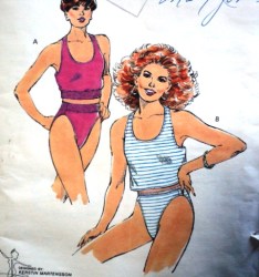 1665  KWIK SEW  STRETCH KNIT PANTIES, RACER TANK TOP PATTERN XS-L uncut